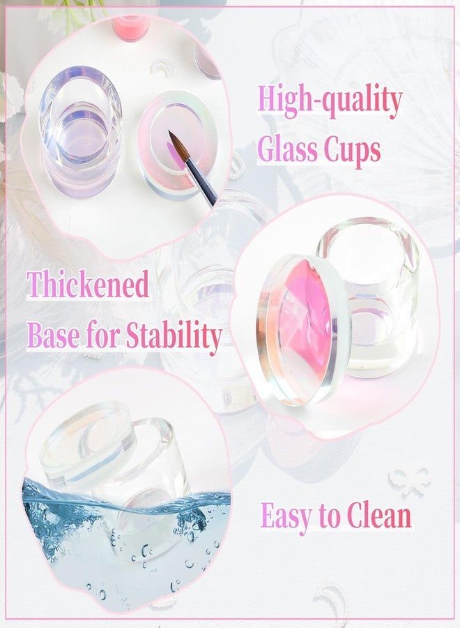 BOMOQING Nail Dappen Dish with Lid, Crystal Monomer Dish for Acrylic Nails, 30ml Monomer Holder Container for Holding Acrylic Liquid & Powder, Glass Crystal Cup for Acetone for Nail Decor(Colorful) - Image 4